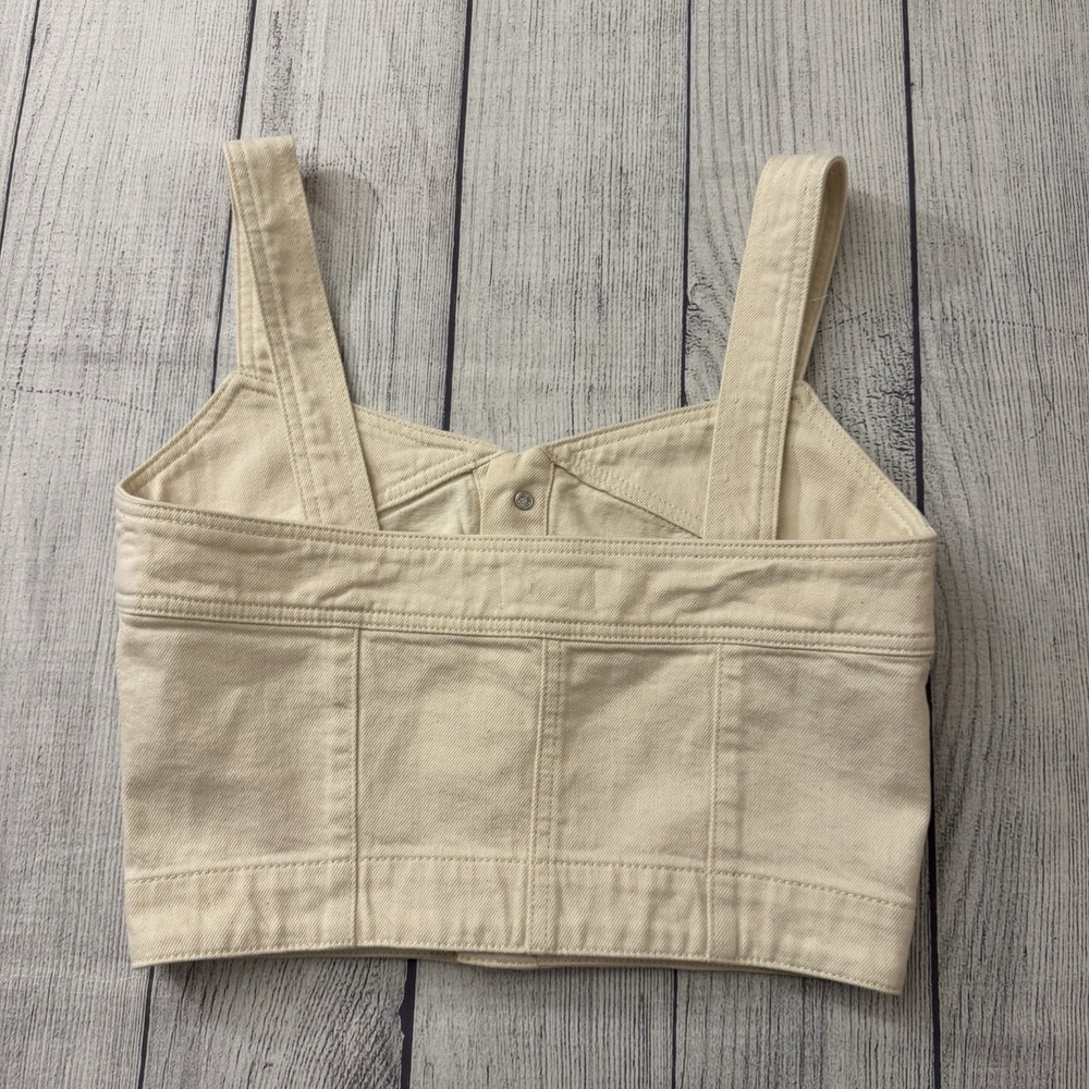 AG Adriano Goldschmied Hebe Bustier Top Cropped Women's Size‎ Medium Ecru Dunes - Picture 5 of 7